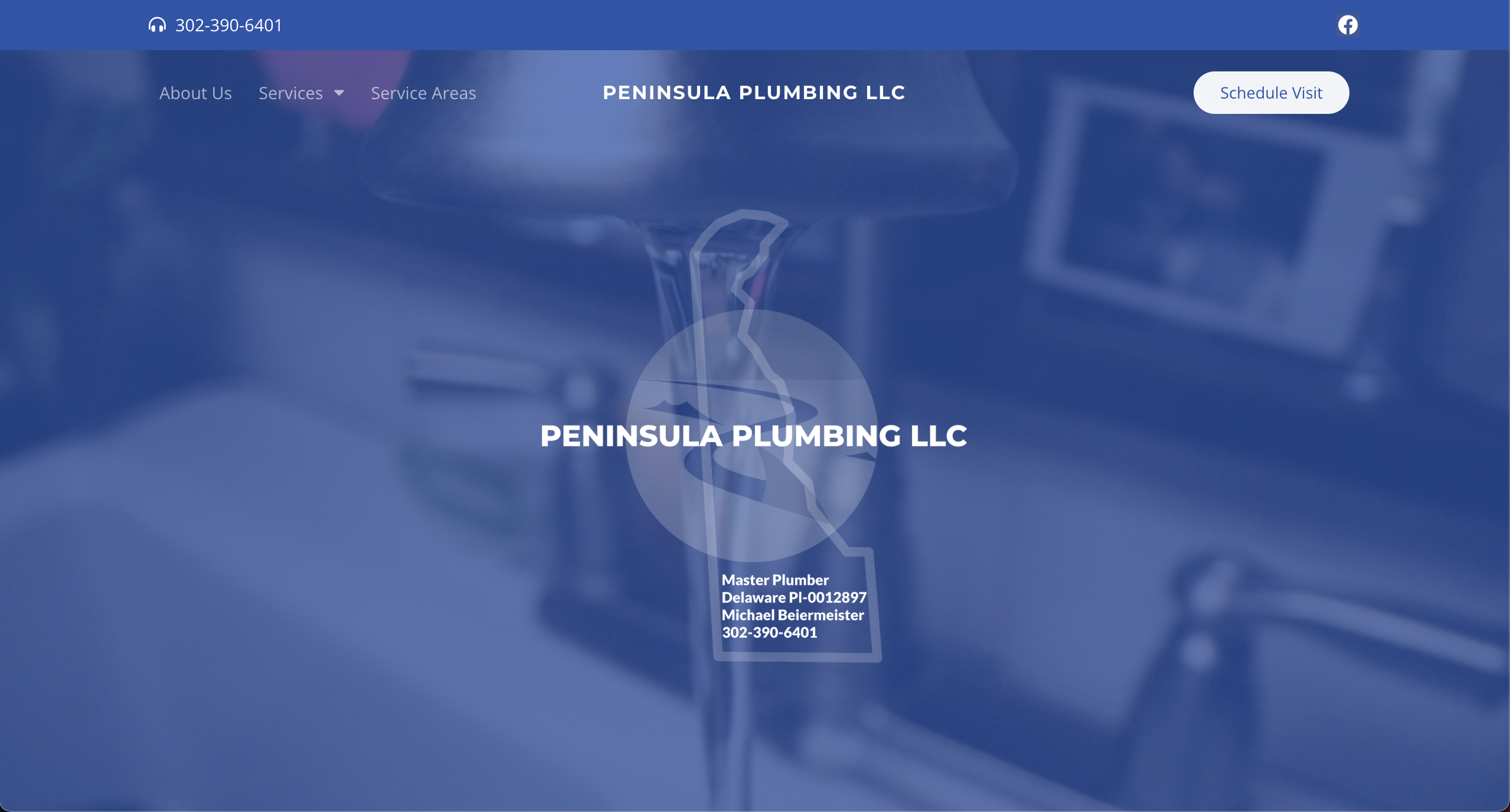 Peninsula Plumbing Delaware website designed by Thompson Marketing